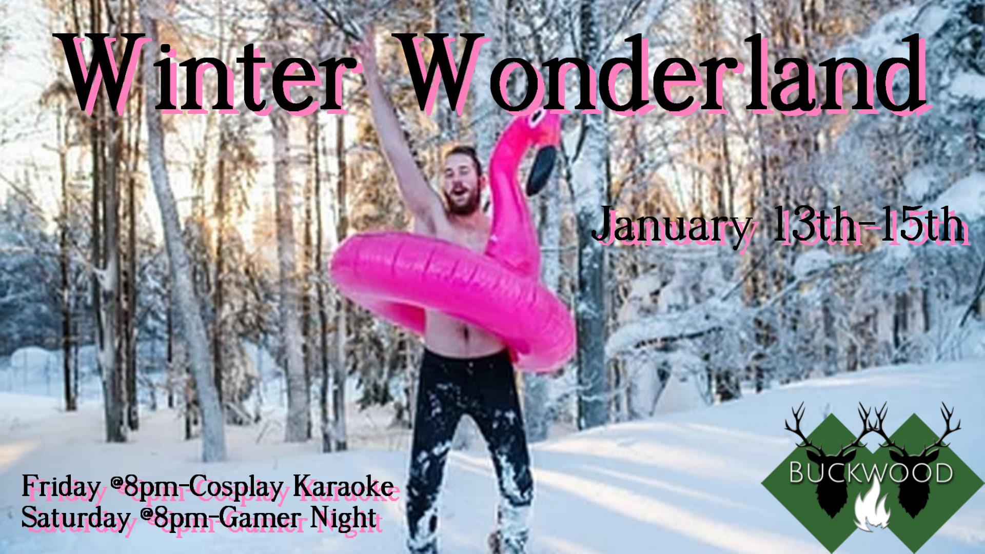 Camp Buckwood Winter Wonderland Event Poster