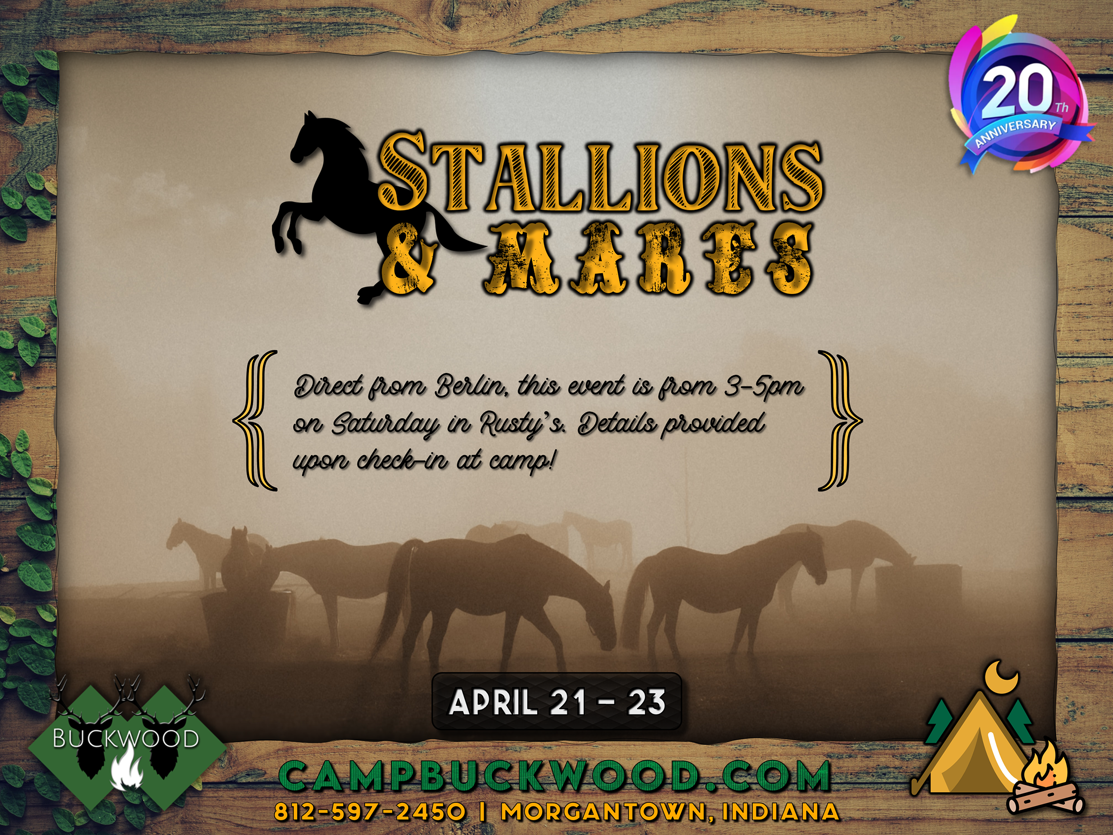 Camp Buckwood 2023 Stallions and Mares Weekend Event