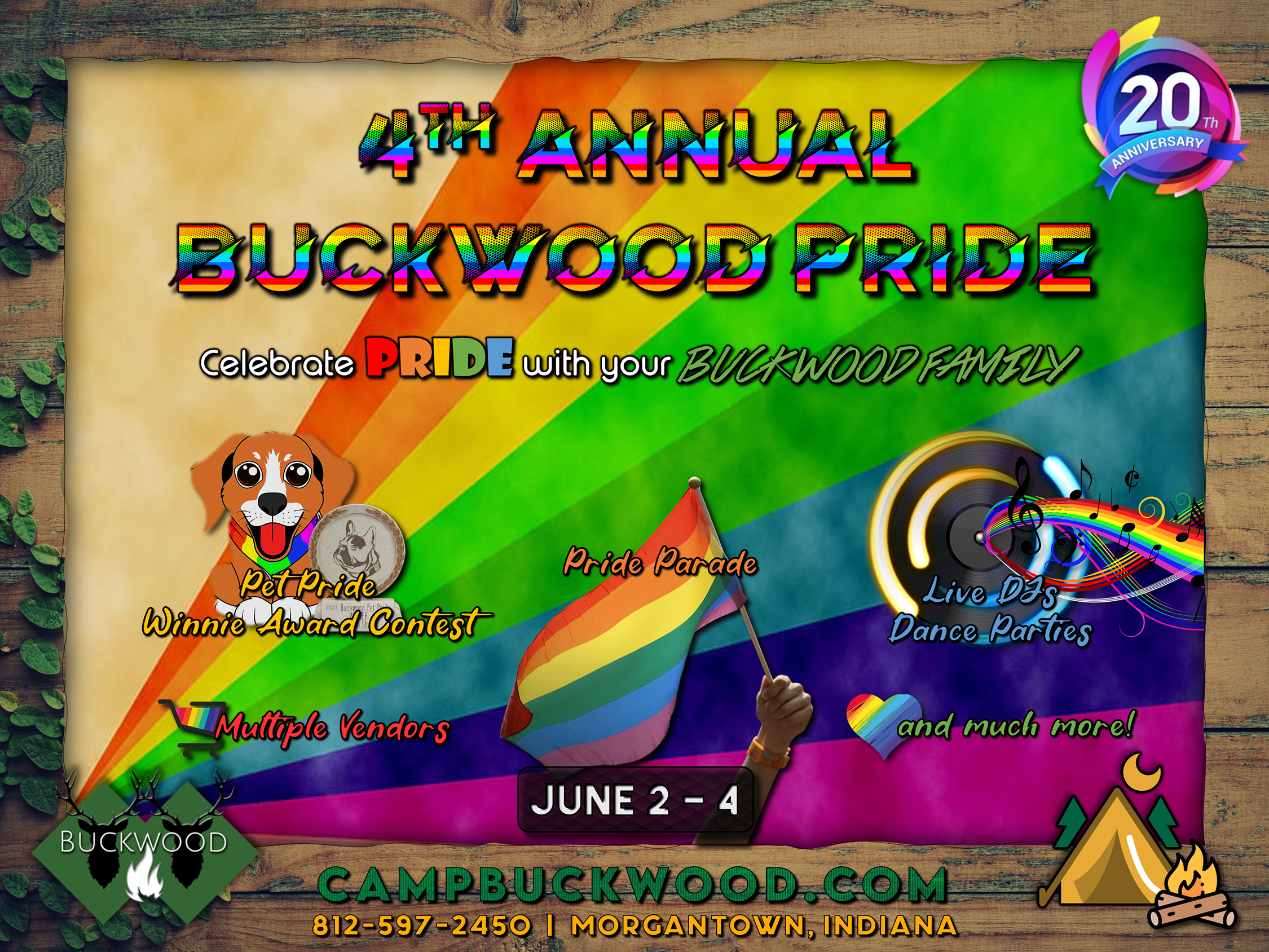 Camp Buckwood 2023 Fourth Annual Buckwood Pride