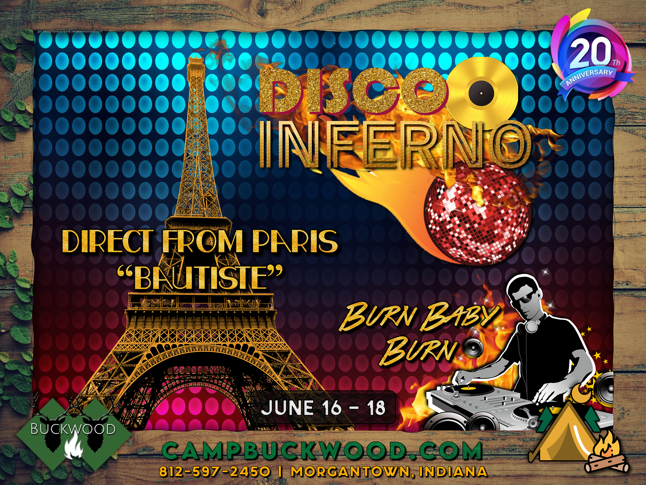 Camp Buckwood Disco Inferno Weekend Event