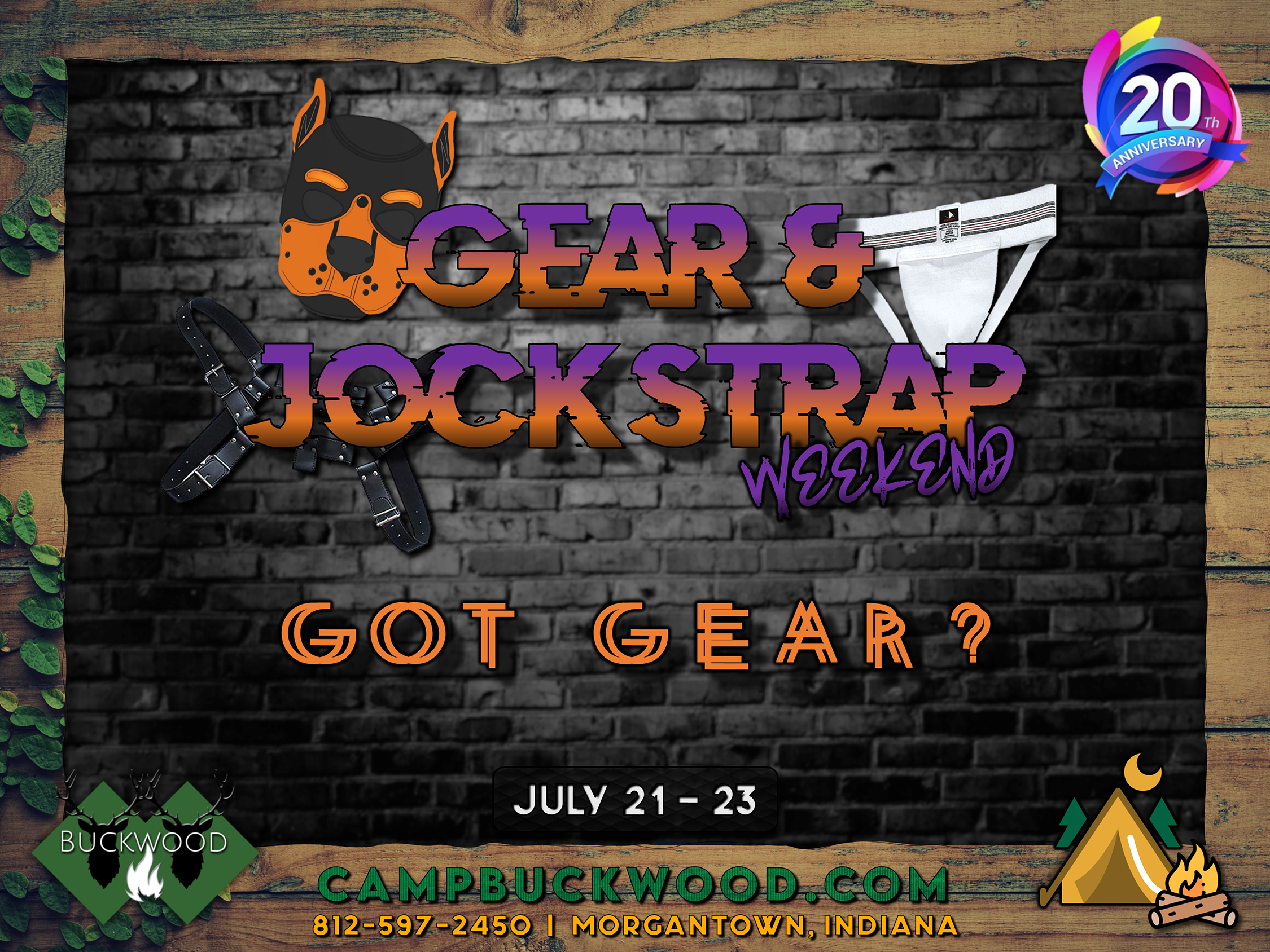 Camp Buckwood 2023 Gear and Jockstrap Weekend Event