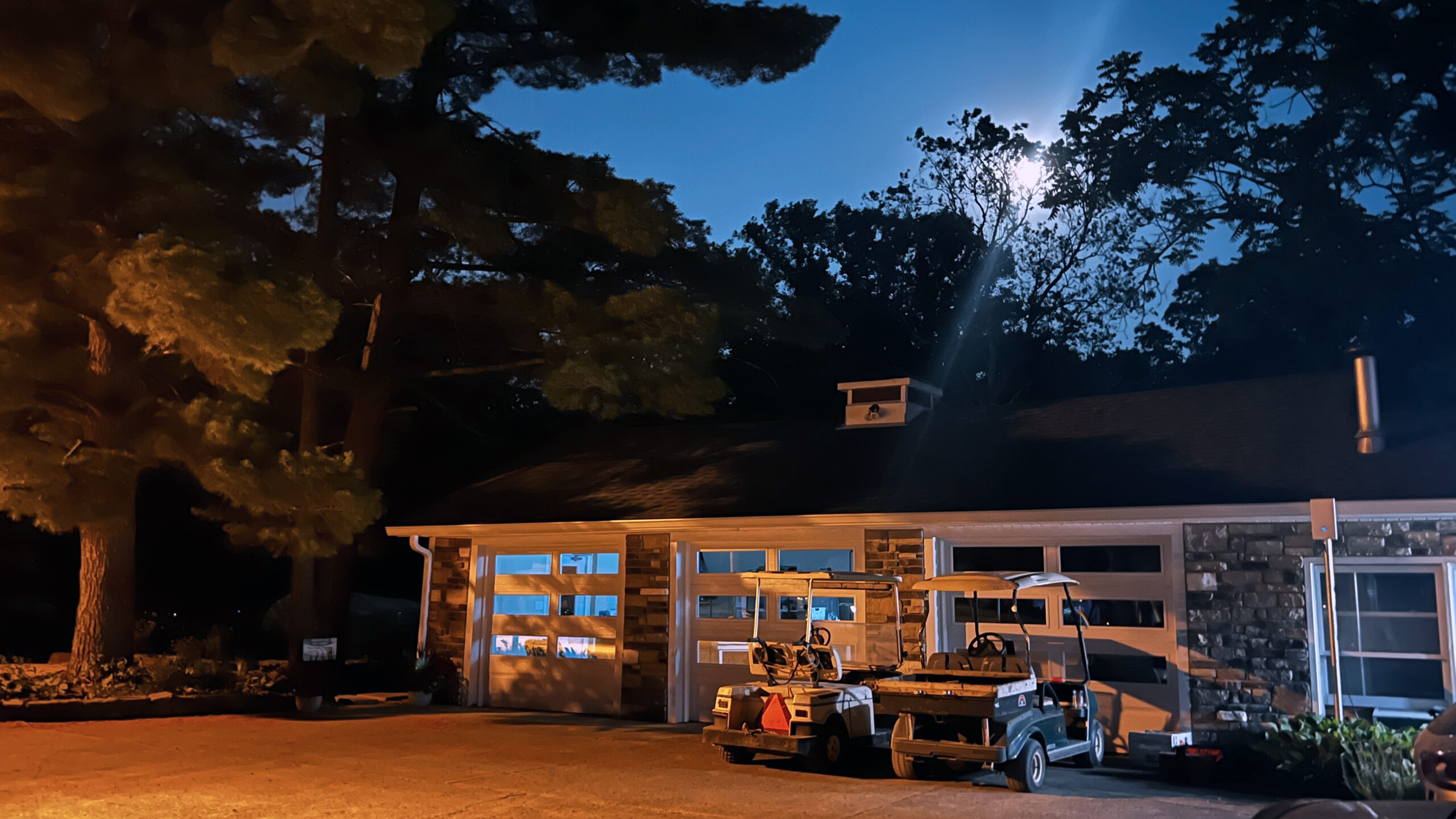 Camp Buckwood Office Exterior at Night
