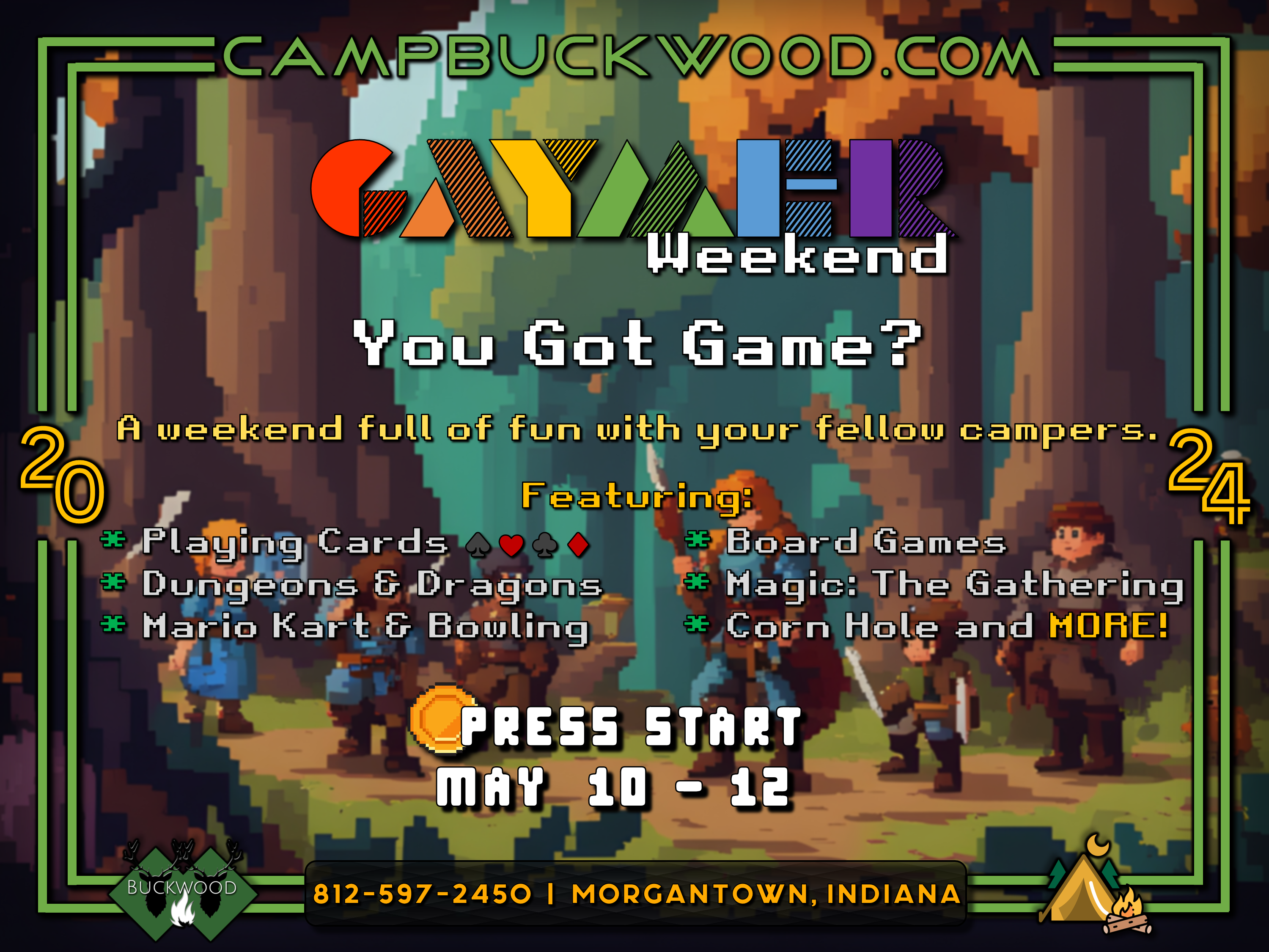 Camp Buckwood 2024 Gaymer Event Weekend