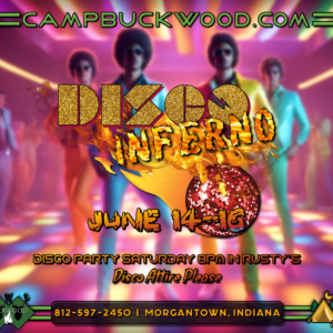 Camp Buckwood 2024 Disco Inferno Event Weekend