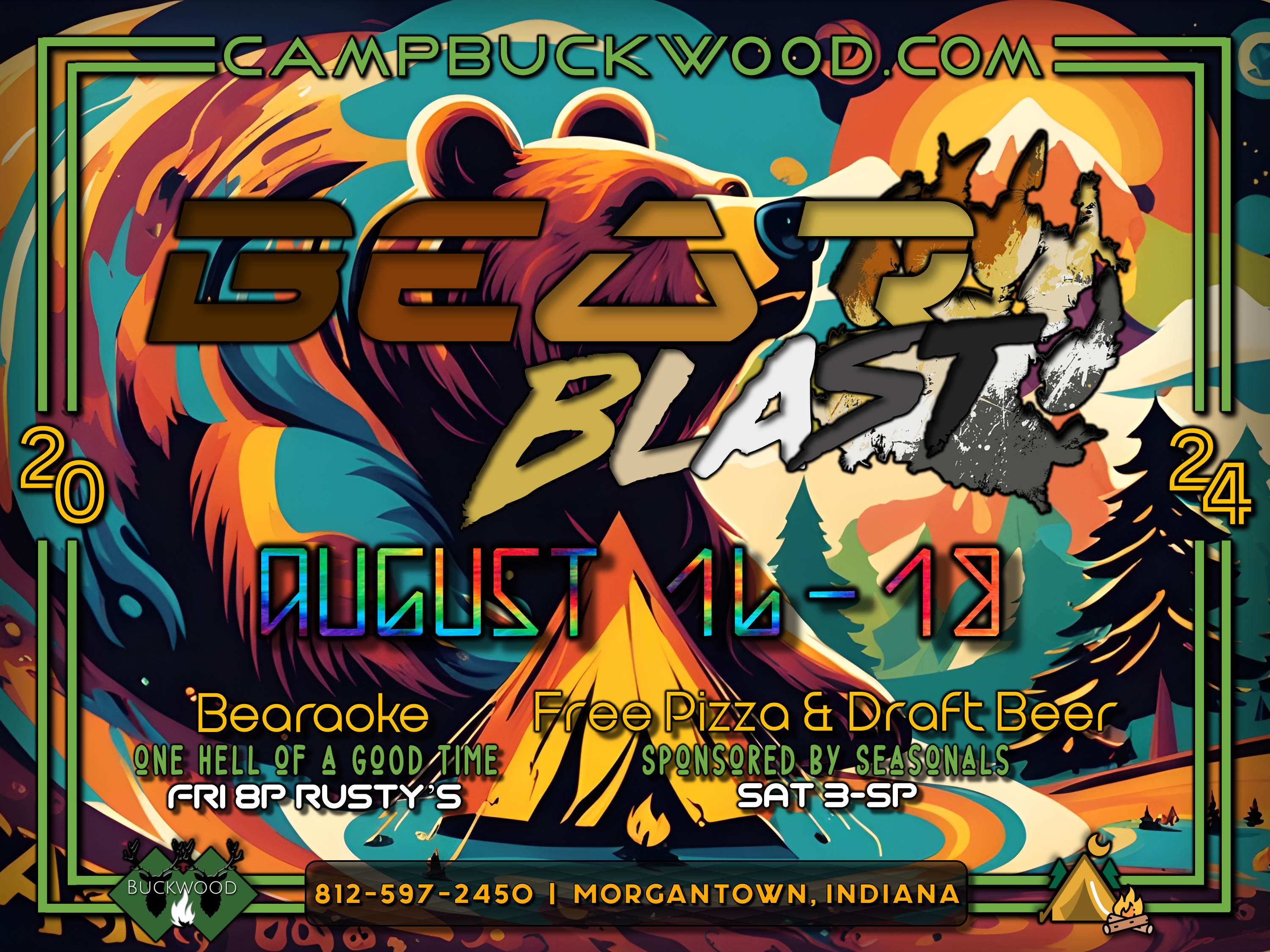 Camp Buckwood 2024 Bear Blast Event Weekend