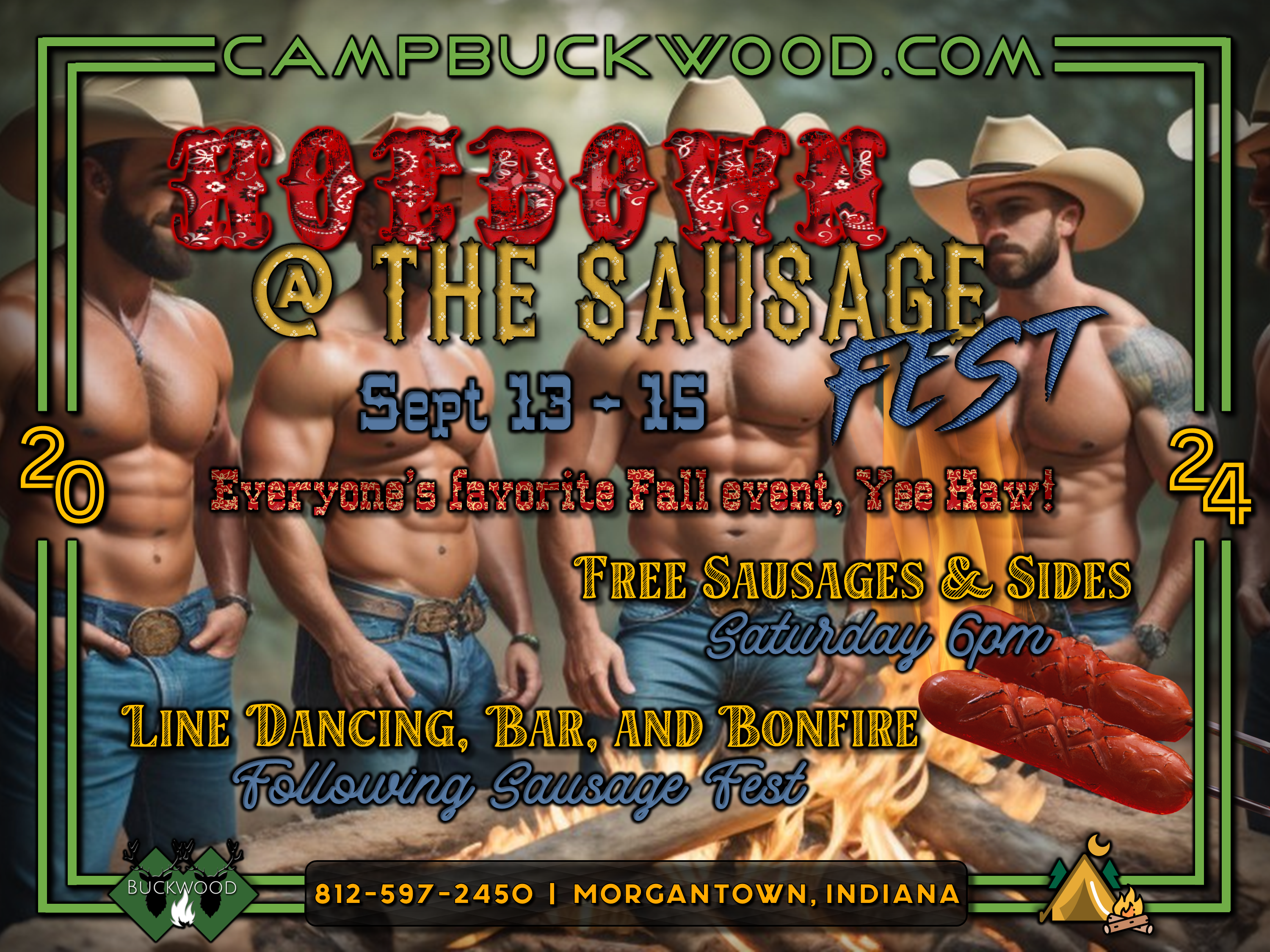 Camp Buckwood 2024 Hoedown and Sausage Fest Event Weekend